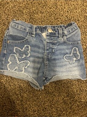 wonder nation Light Blue Denim Butterfly Appliqué Shorts
